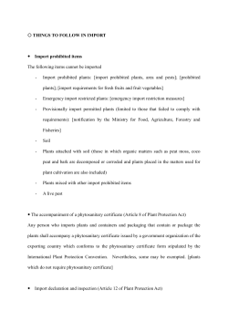 Import prohibited plants