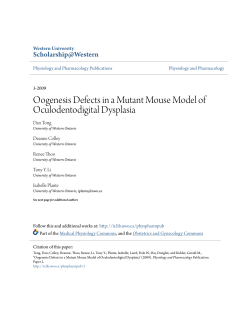 Oogenesis Defects in a Mutant Mouse Model of Oculodentodigital