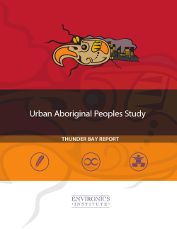 thunder bay report - Urban Aboriginal Peoples Study