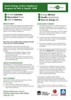 Home Energy Action Appliance Program for NILS