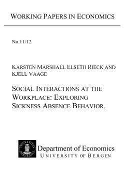 Social Interactions at the Workplace: Exploring Sickness