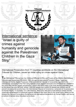 International sentence: &ldquo;Israel is guilty of crimes against humanity