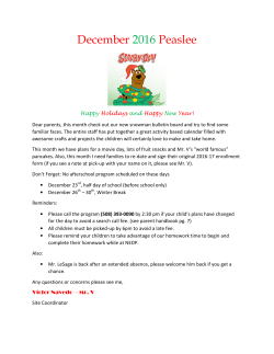 Peaslee Dec. 2016 Newsletter