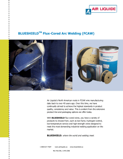 BLUESHIELDTM Flux-Cored Arc Welding (FCAW)