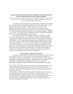 Augustinian Immediacy and Dionysian