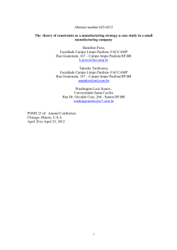 Abstract number 025-0215 The theory of constraints as a
