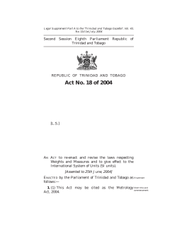 Act No. 18 of 2004 - Ministry of Trade and Industry