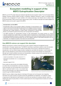 MEECE Fact Sheet: MSFD Descriptor 5. Eutrophication