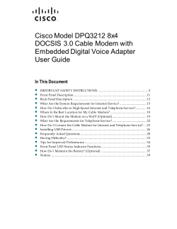 Cisco Model DPQ3212 8x4 DOCSIS 3.0 Cable Modem