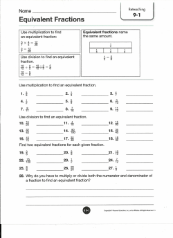 9-1 Equivalent Fractions
