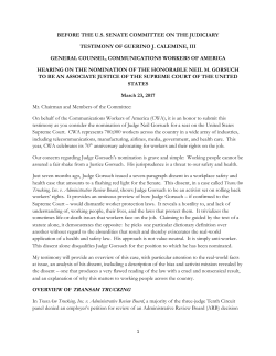 Testimony - United States Senate Committee on the