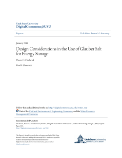 Design Considerations in the Use of Glauber Salt for Energy Storage