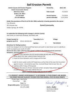 Soil Erosion Permit - Antrim Conservation District