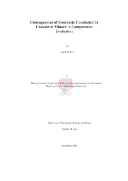 Consequences of Contracts Concluded by Unassisted Minors: a