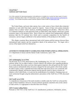 Chapter Seven - Antitrust and Trade Issues