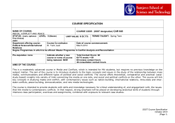 Media, Conflict and Peace - Sarajevo School of Science and