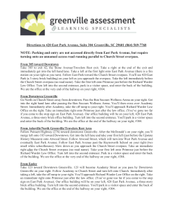 Directions to 420 East Park Avenue, Suite 304 Greenville, SC 29601