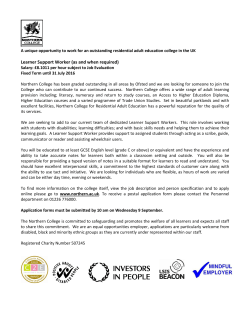 Learner Support Worker (as and when required)