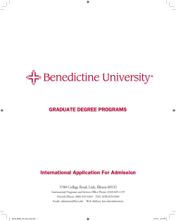 International Application For Admission GRADUATE DEGREE