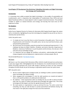 South Region STP Development Day, Friday 16th