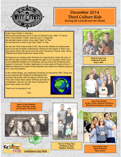 December 2014 Third Culture Kids