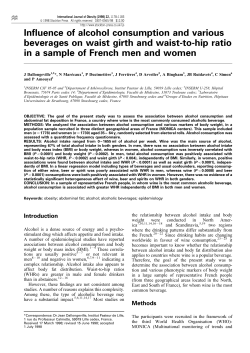 Influence of alcohol consumption and various beverages on waist