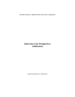 Guideline on Interviews for Prospective Arbitrators