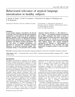 Behavioural relevance of atypical language lateralization in healthy