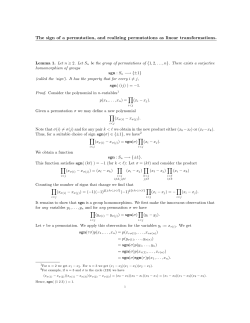 The sign of a permutation, and realizing permutations as linear
