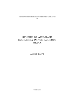 STUDIES OF ACID-BASE EQUILIBRIA IN NON