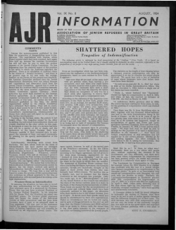 INFORMATION - The Association of Jewish Refugees