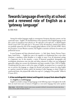 English as a Gateway Language