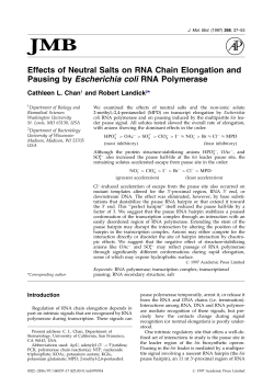Chan CL, Landick R. 1997. Effects of neutral salts