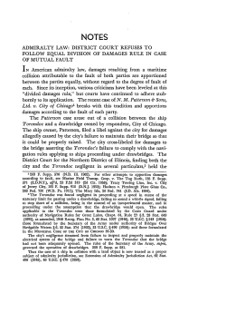 Admiralty Law: District Court Refuses to Follow Equal Division of