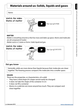 Materials around us: Solids, liquids and gases - E