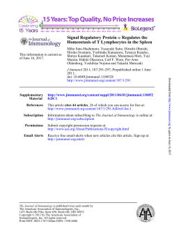 Signal Regulatory Protein a Regulates the Homeostasis of T