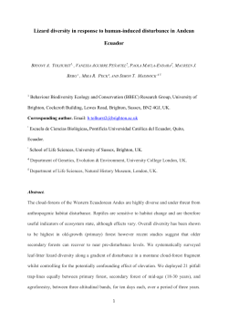 Lizard diversity in response to human