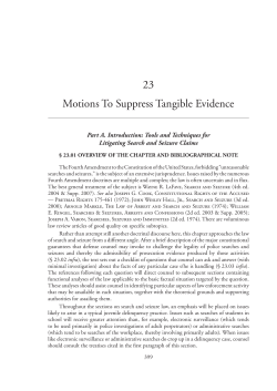 23 Motions To Suppress Tangible Evidence