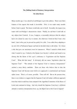 The shifting sands of statutory interpretation