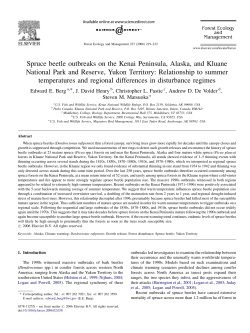 Spruce beetle outbreaks on the Kenai Peninsula, Alaska