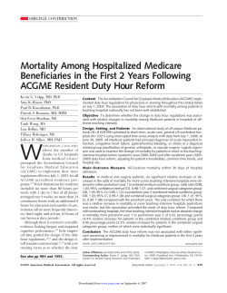 Mortality Among Hospitalized Medicare Beneficiaries in the First 2