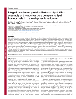 Integral membrane proteins Brr6 and Apq12 link assembly of