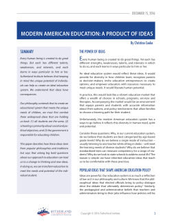 MODERN AMERICAN EDUCATION: A PRODUCT OF IDEAS