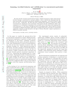 Jamming, two-fluid behaviour and`self