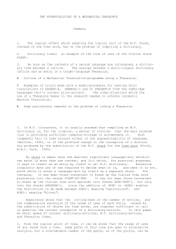 The potentialities of a mechanical thesaurus