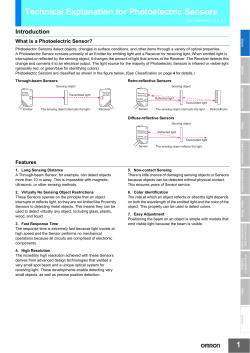 Technical Explanation for Photoelectric Sensors