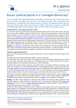 Russia: political parties in a `managed democracy`