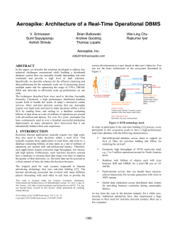 Aerospike: Architecture of a Real-Time Operational DBMS