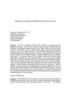 AMIAD SELF-CLEANING STRAINERS FOR WATER FILTRATION