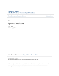 Aporia / Interludes - ScholarWorks @ UMT
